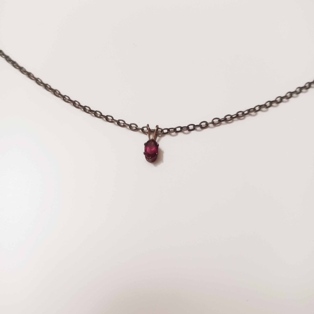 Dark Gothic Tiny Ruby Necklace - image 2